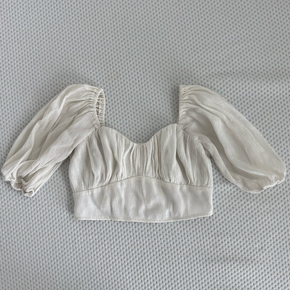 Abercrombie & Fitch Tops - Abercrombie & Fitch Milk Maid White Puff Sleeve Crop Top Size XS